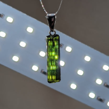 Grüner Turmalin  Kettenanhänger, silber [G]