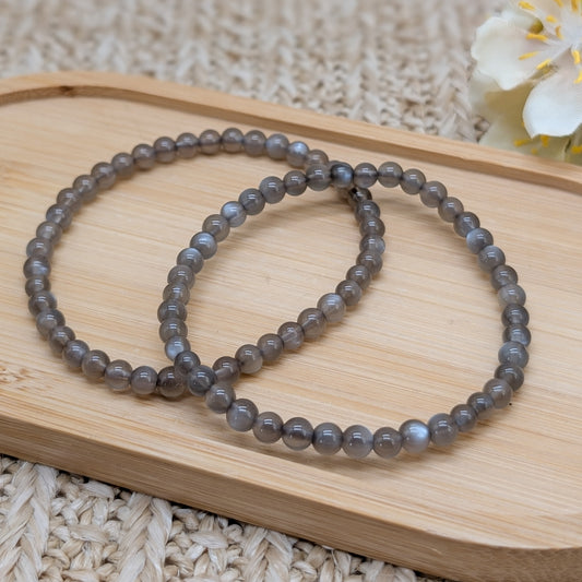 Grauer Mondstein Armband 4,5 mm