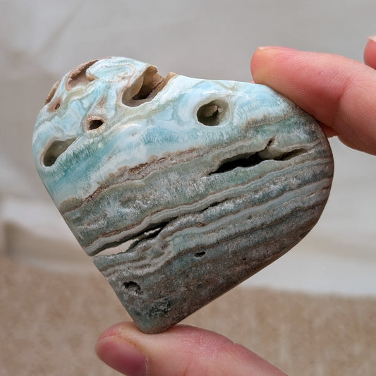 Blauer Aragonit Herz [AY]