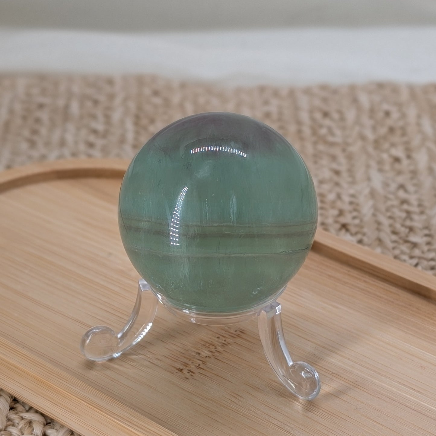 Grüne transparente Fluorit Kugel [FE]