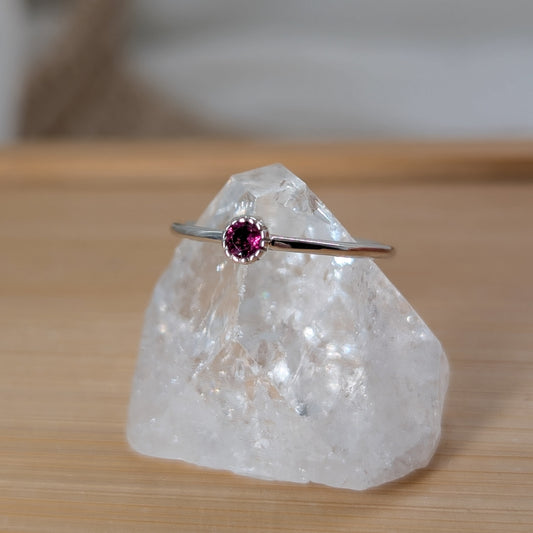 Rhodolith Krönchen Ring 925er Silber