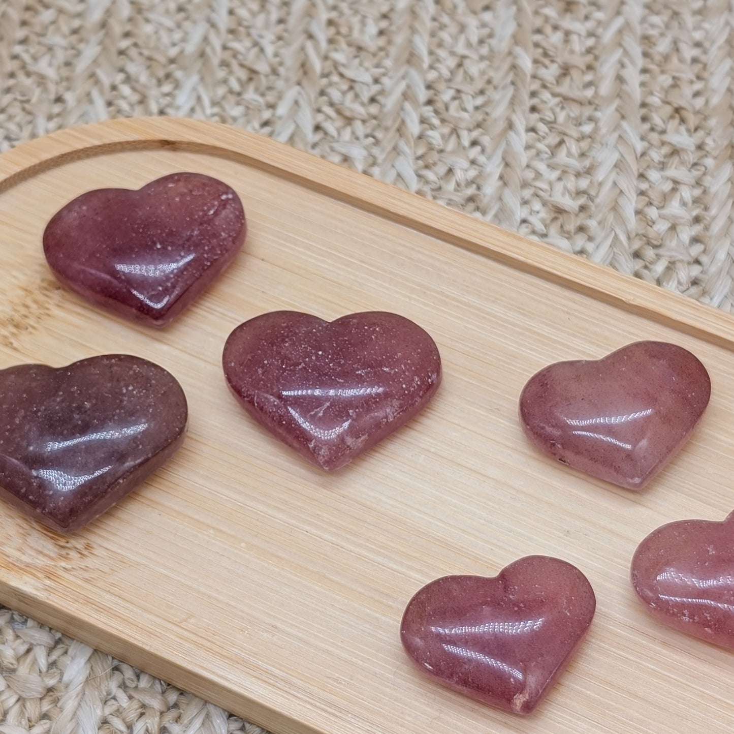 Erdbeerquarz Herz in zwei Größen 🍓