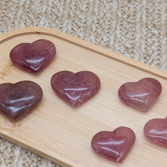 Erdbeerquarz Herz in zwei Größen 🍓