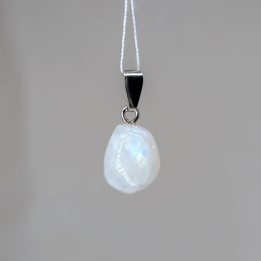 Weißer Labradorit Kettenanhänger, Silber [D]