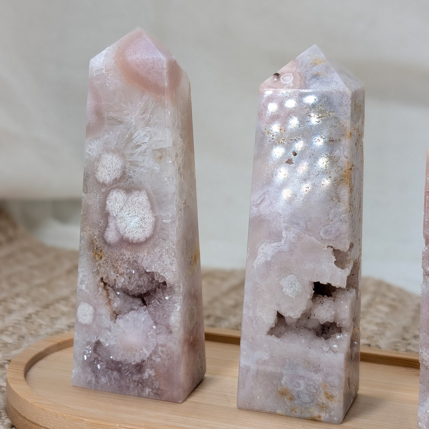 Pink Amethyst Blumenachat Turm  [A-C]