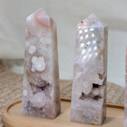 Pink Amethyst Blumenachat Turm  [A-C]