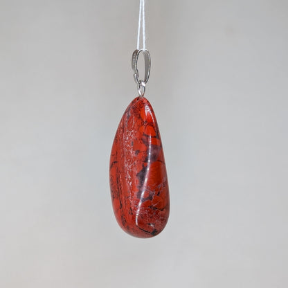 Roter Jaspis Kettenanhänger, 925er Silber [T]