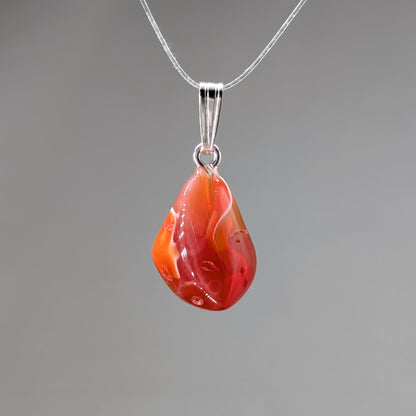 Feueropal Kettenanhänger, 925er silber [G]