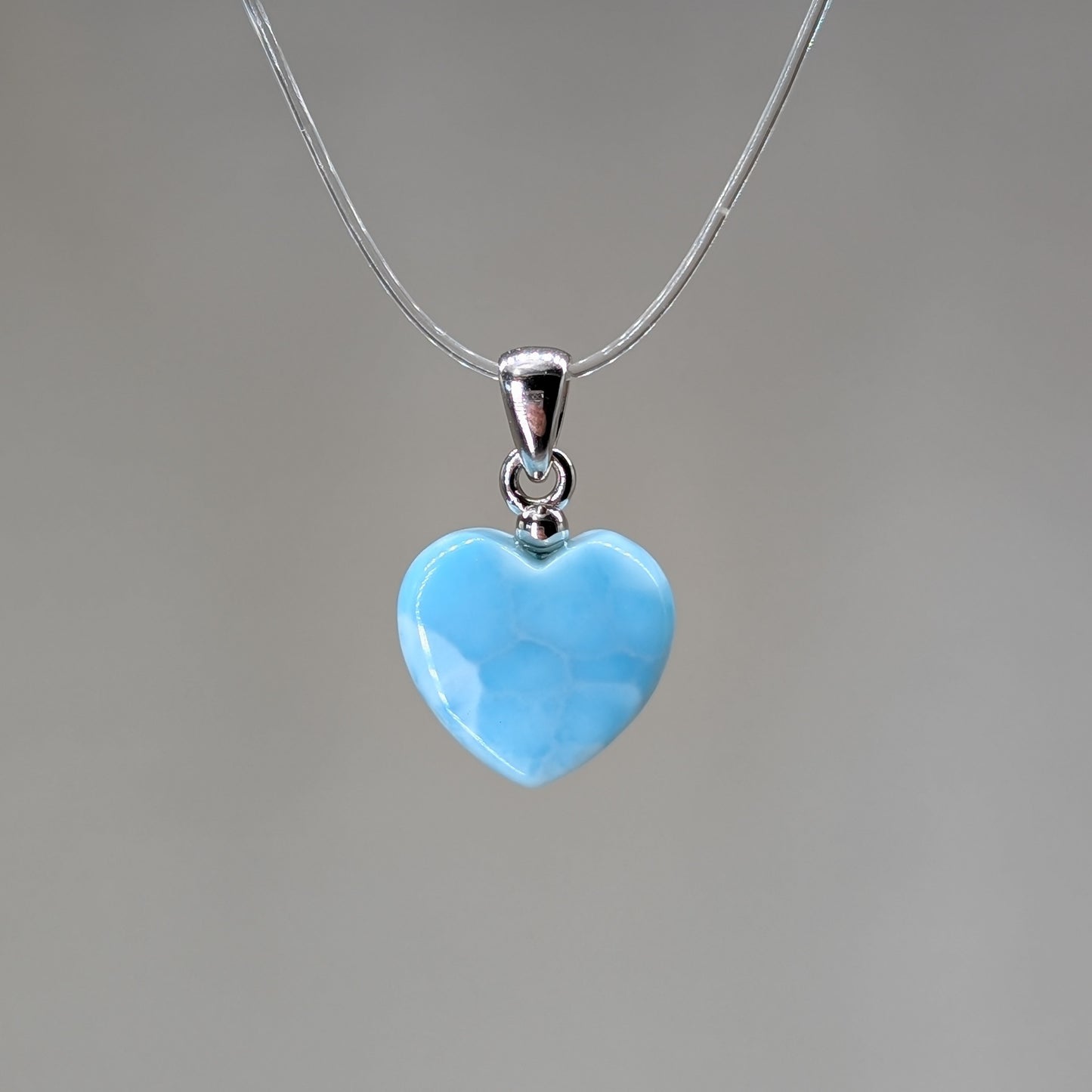 Larimar Kettenanhänger Herz, 925er Silber [C]