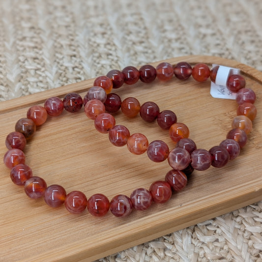 Karneol Schlangenhaut Armband 8 mm