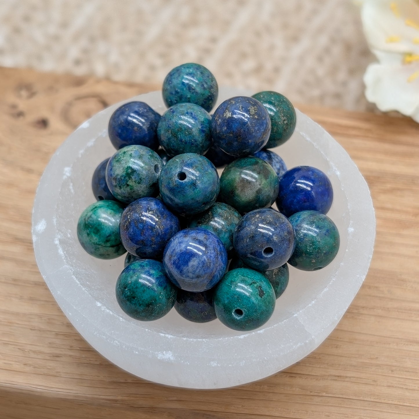 Azurit-Malachit Perlen 10 mm