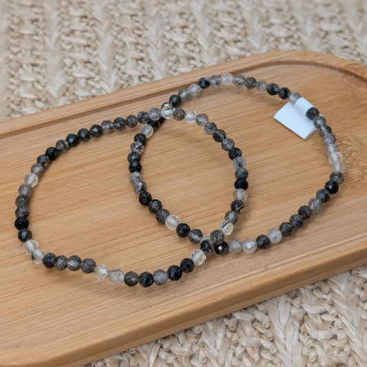 Turmalinquarz Armband facettiert 4mm