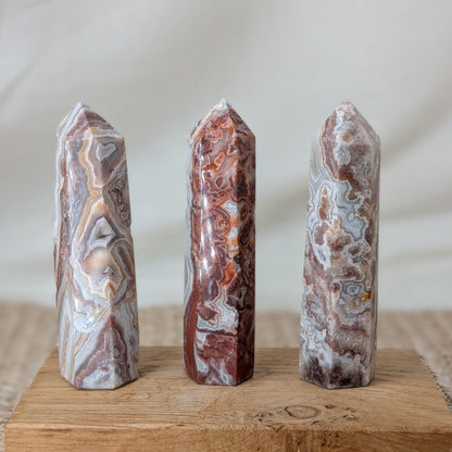 Druzy Crazy Lace Achat Turm [A-C]