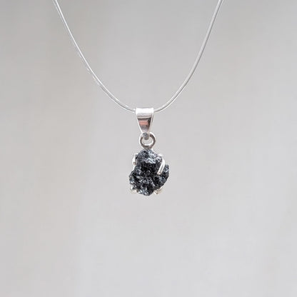 Roher Diamant Kettenanhänger, 925er Silber [A]