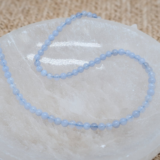 Chalcedon Kette Kugel 4mm