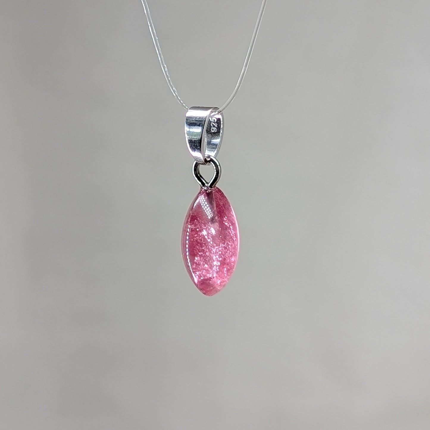 Rubellit / Rosa Turmalin Kettenanhänger, silber [L]