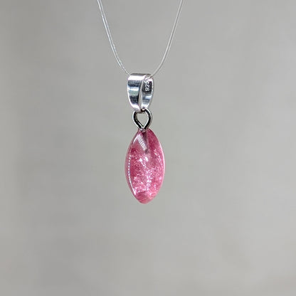 Rubellit / Rosa Turmalin Kettenanhänger, silber [L]