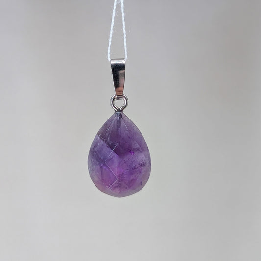 Amethyst Kettenanhänger facettiert, 925er Silber [Y]