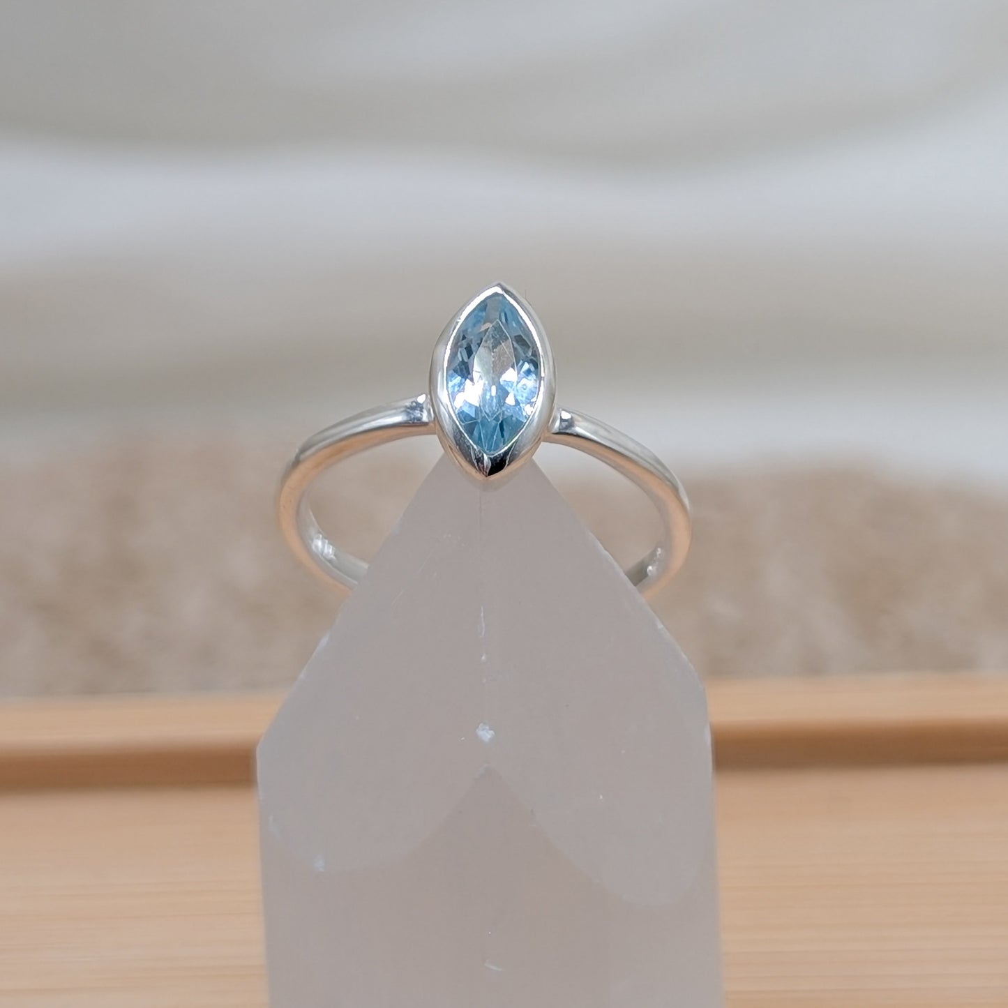 Blauer Topas Ring 925er Silber (Größe 54) [F]