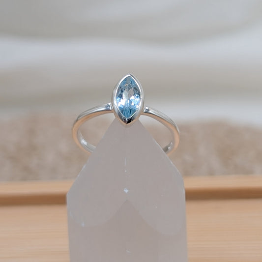 Blauer Topas Ring 925er Silber (Größe 54) [F]