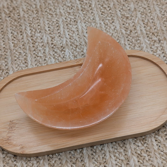 Oranger Selenit Schale Mond