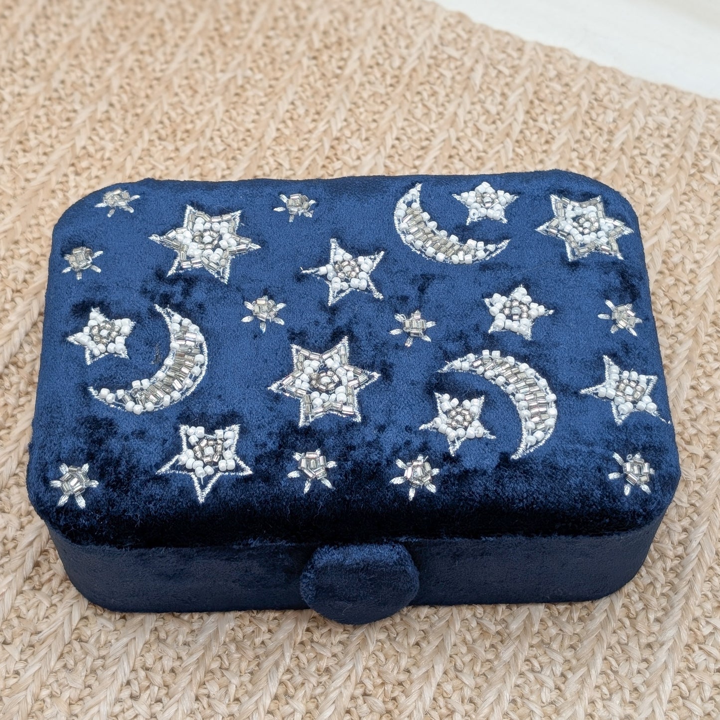 Samtkästchen Mond und Sterne