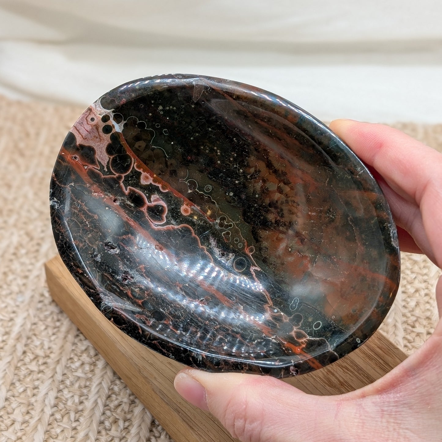 Ovale Ozeanachat Schale [F]