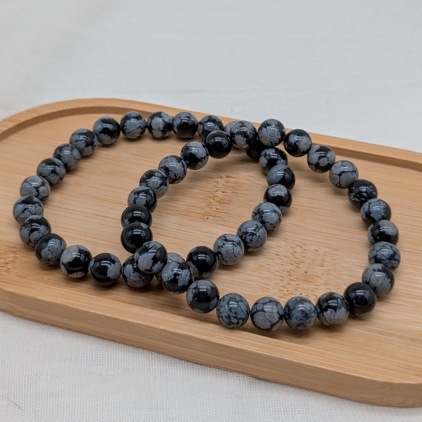 XL Schneeflockenobsidian Armband 8 mm
