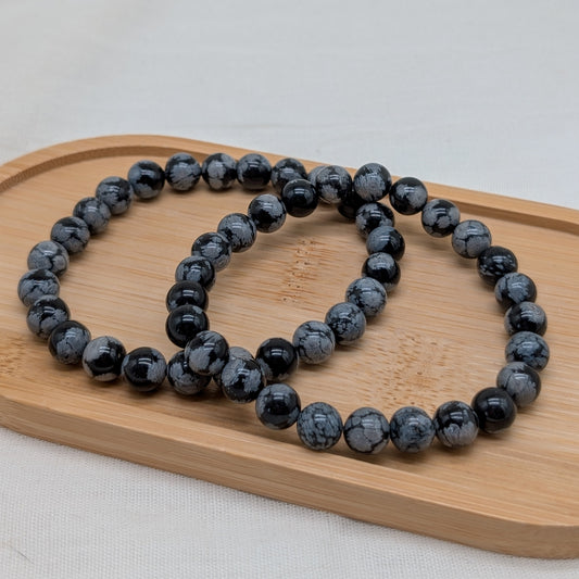 XL Schneeflockenobsidian Armband 8 mm