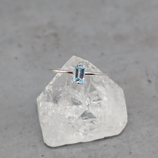 Topas Baguette Ring, 925er Silber