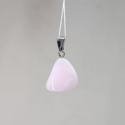 Rosa Chalcedon Kettenanhänger, 925er Silber [C]
