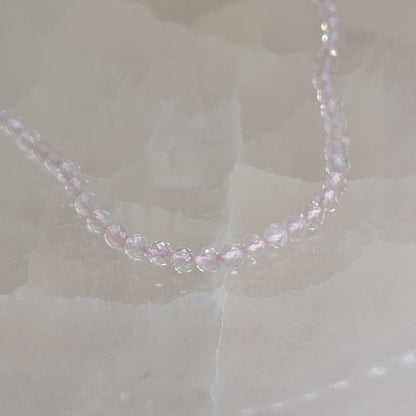 Rosenquarz Halskette facettiert