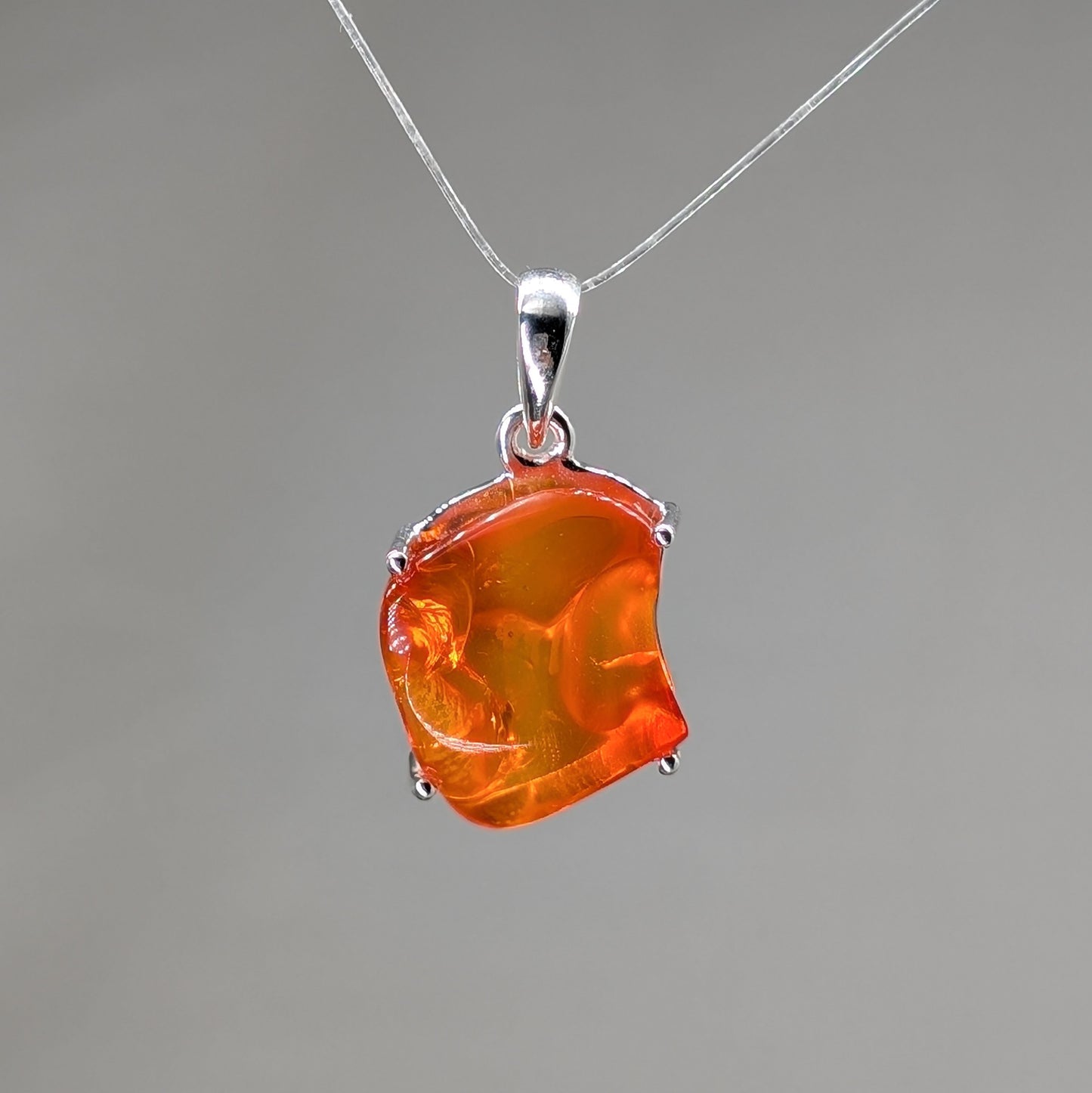 Feueropal Kettenanhänger, 925er silber [L]