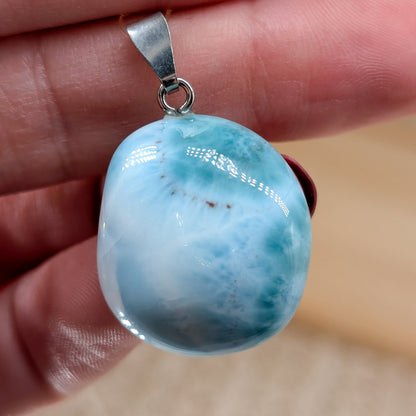 Larimar Kettenanhänger, 925er Silber [W]