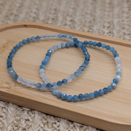 Aquamarin Mix Armband facettiert 4 mm