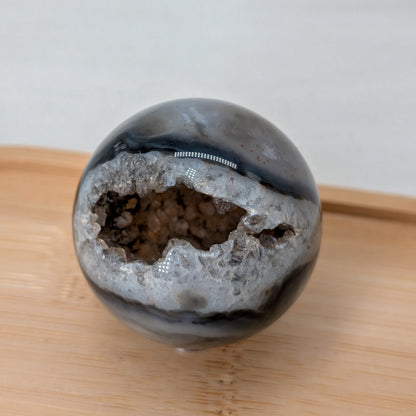 Dunkle Druzy Achat Kugel [F]