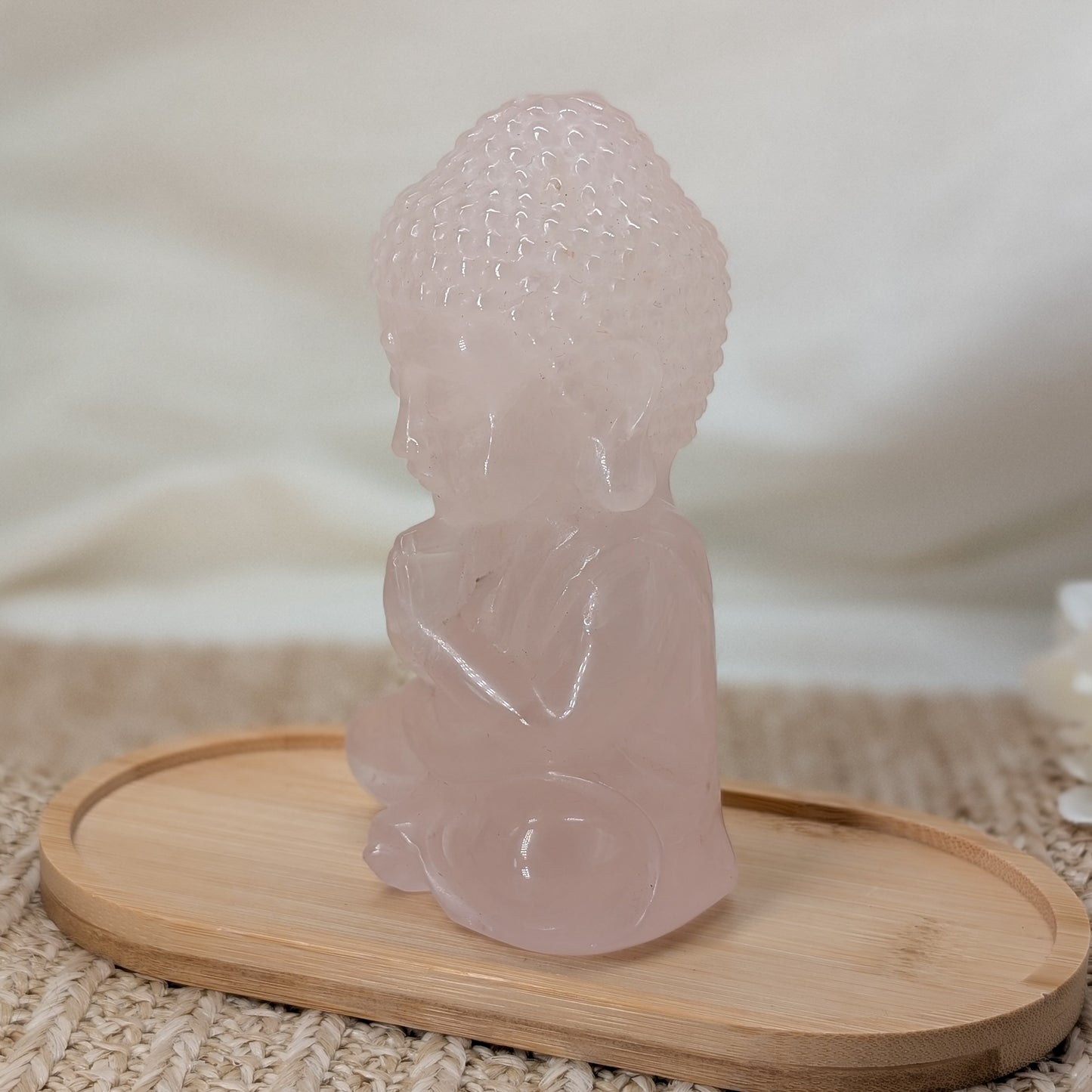 Großer Rosenquarz Buddha [BF]