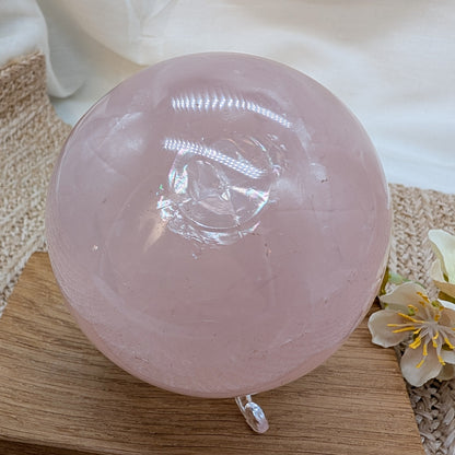 Große Rosenquarz Kugel [RI]
