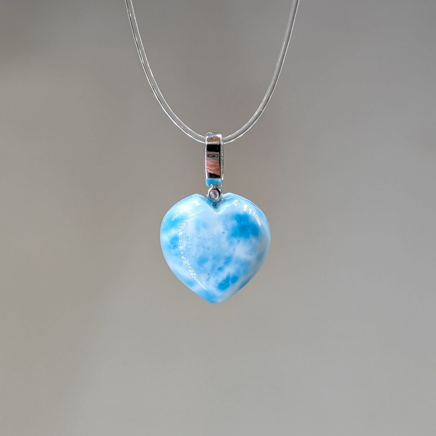 Larimar Kettenanhänger Herz, 925er Silber [A]