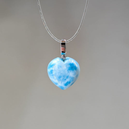 Larimar Kettenanhänger Herz, 925er Silber [A]