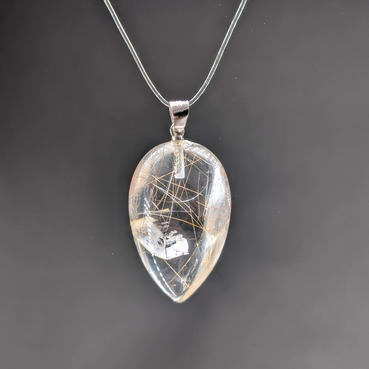 Rutilquarz Kettenanhänger, 925er Silber [D]