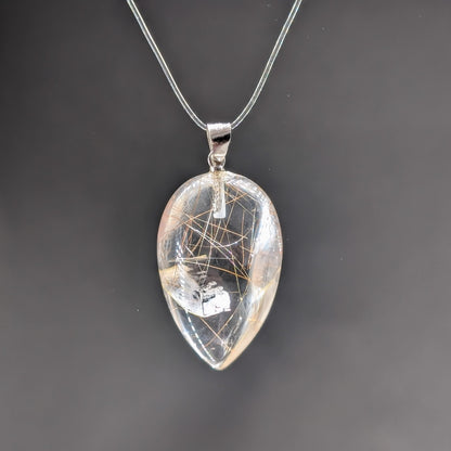 Rutilquarz Kettenanhänger, 925er Silber [D]