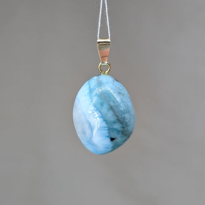 Larimar Kettenanhänger, vergoldet [M]