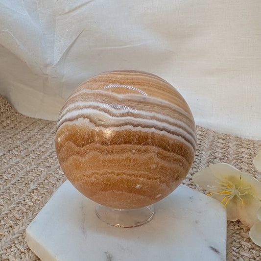 Orangencalcit Kugel