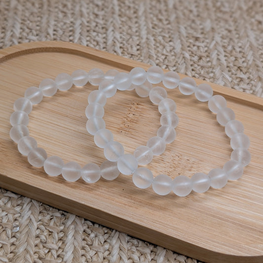 Bergkristall Armband matt 8 mm