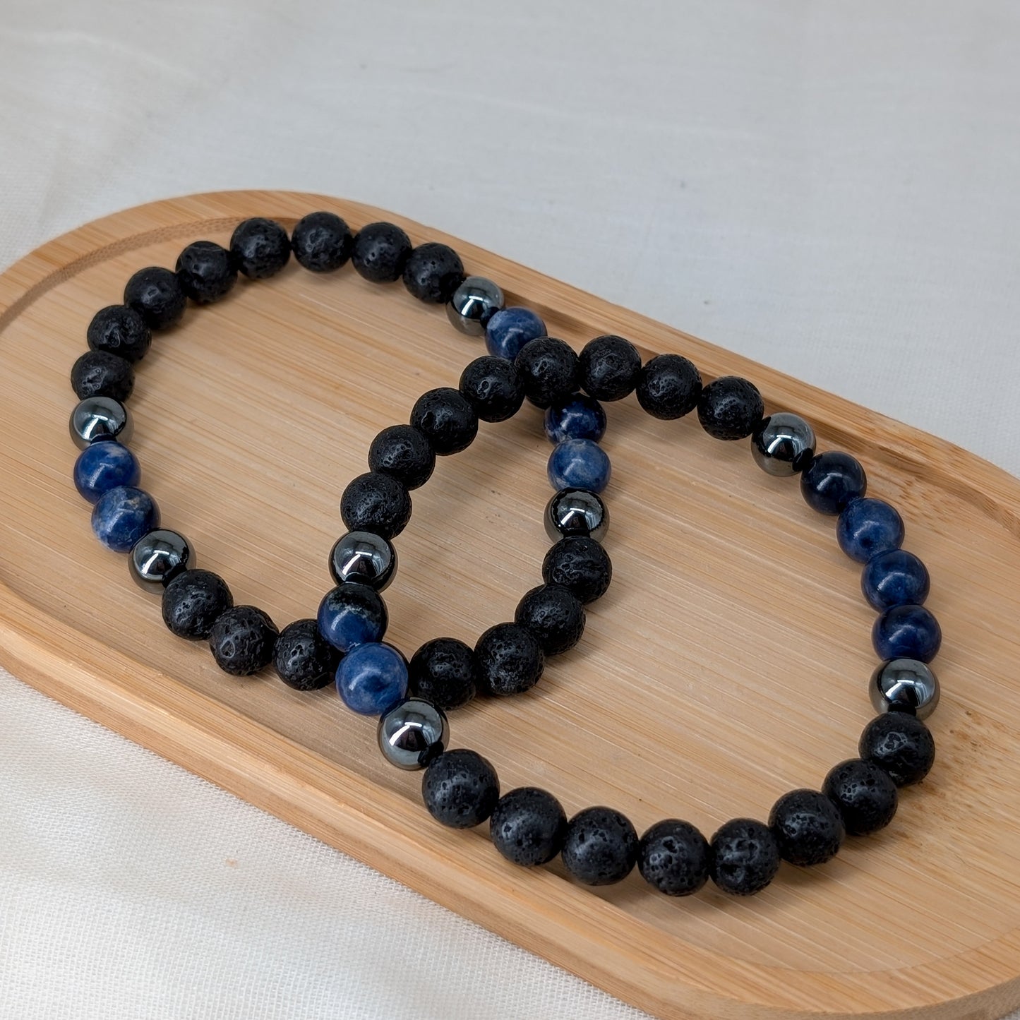 XL Lava, Hämatit, Sodalith Armband 8 mm