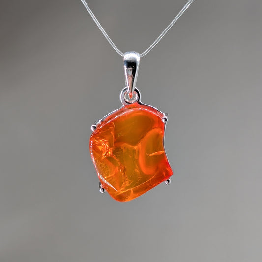 Feueropal Kettenanhänger, 925er silber [L]