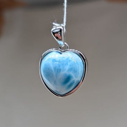 Larimar Kettenanhänger Herz, 925er Silber [J]