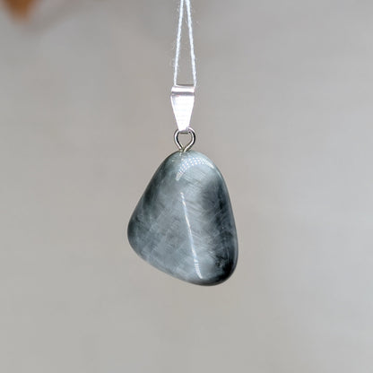 Quarz Katzenauge Kettenanhänger, 925er Silber [B]