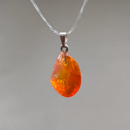 Feueropal Kettenanhänger, 925er Silber [B]